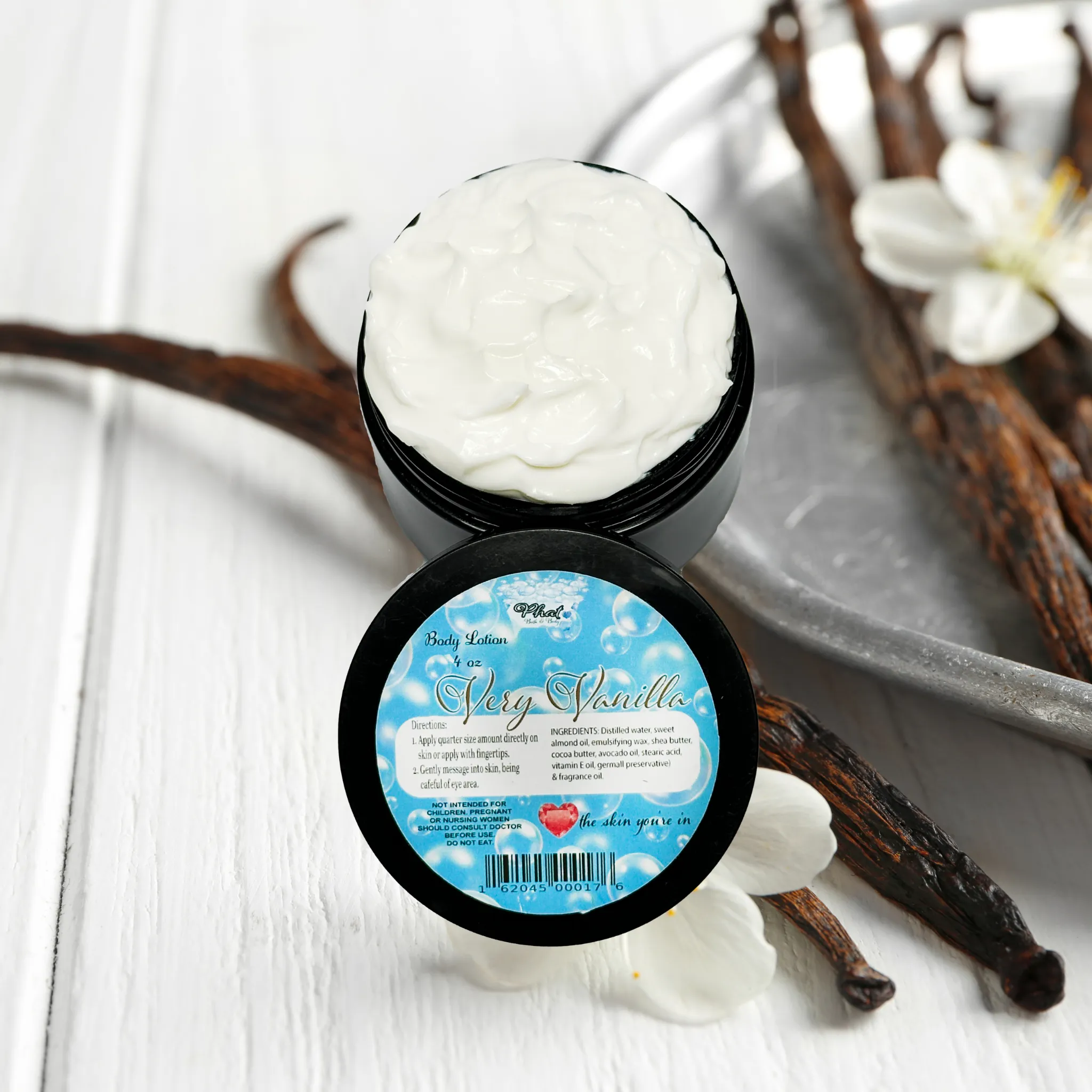 Very Vanilla Organic Moisturizing Body Lotion Shea Butter Cocoa Butter Vitamin E 4 oz