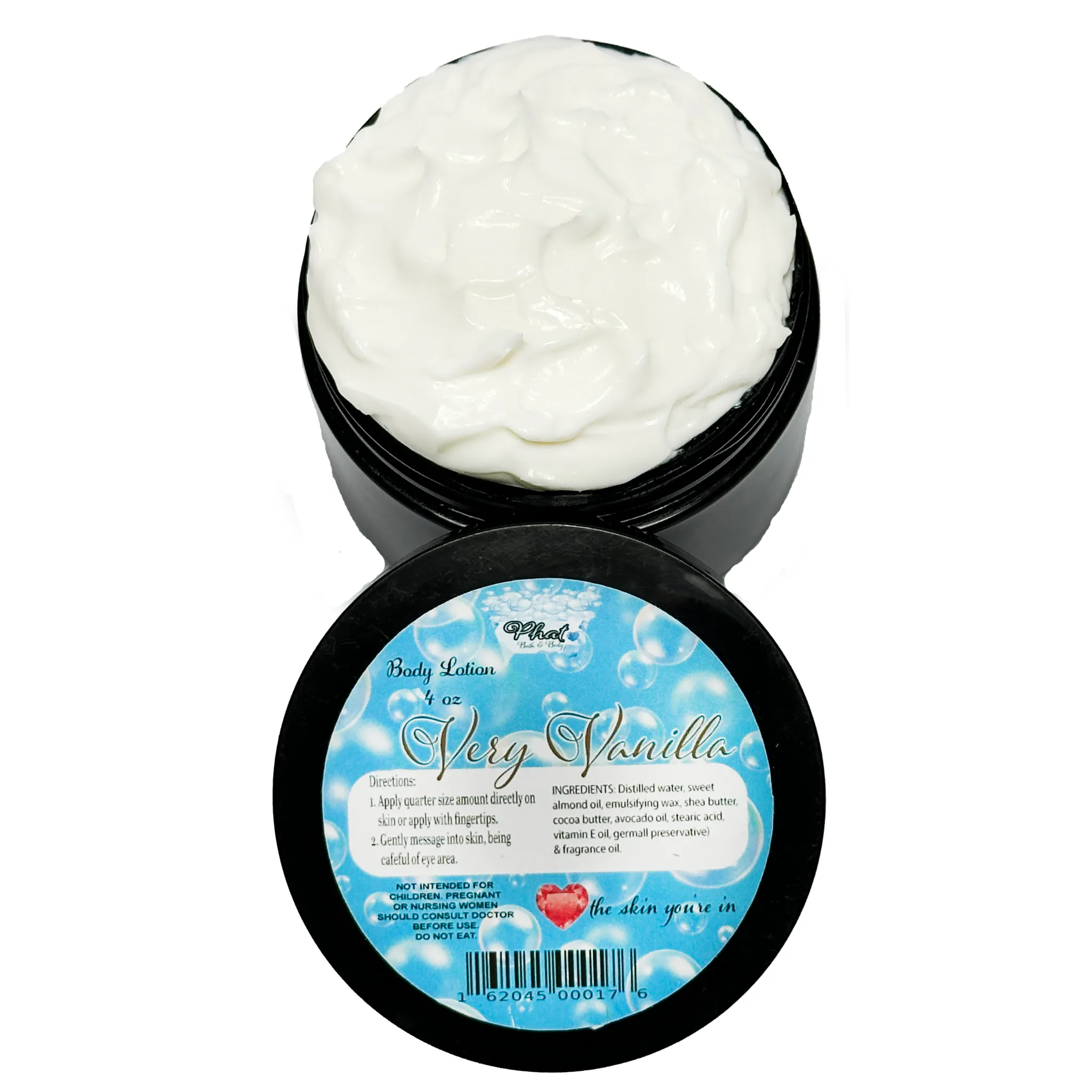 Very Vanilla Organic Moisturizing Body Lotion Shea Butter Cocoa Butter Vitamin E 4 oz