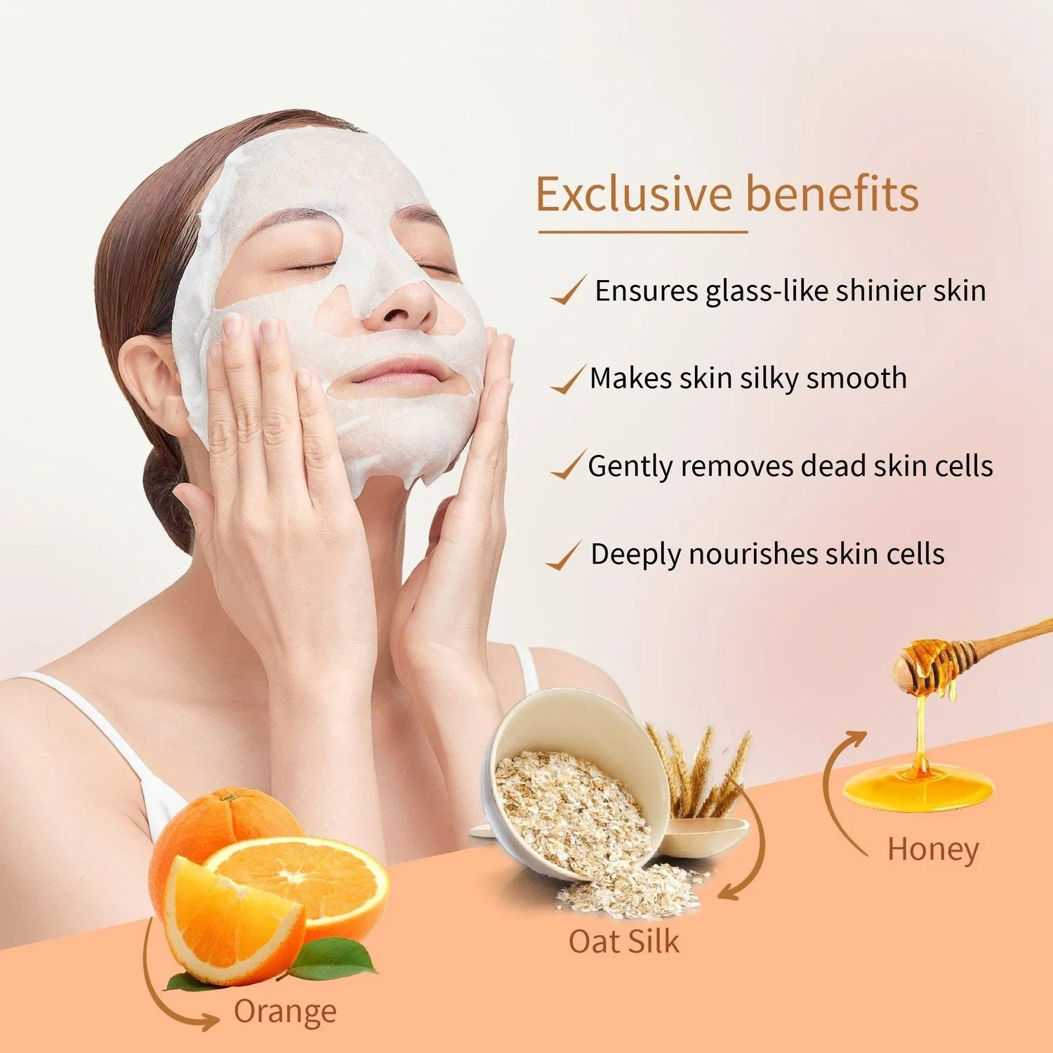 Vitamin C Rich Oat Silk & Honey Face Serum Sheet Mask 20g