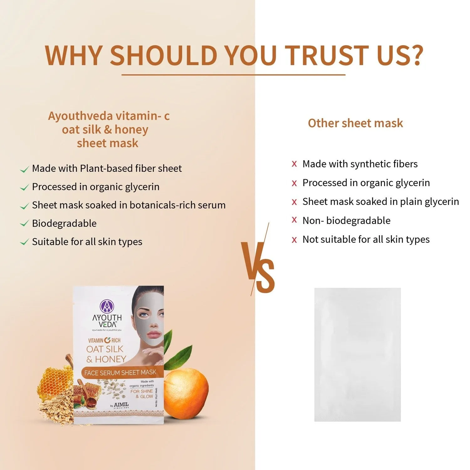 Vitamin C Rich Oat Silk & Honey Face Serum Sheet Mask 20g